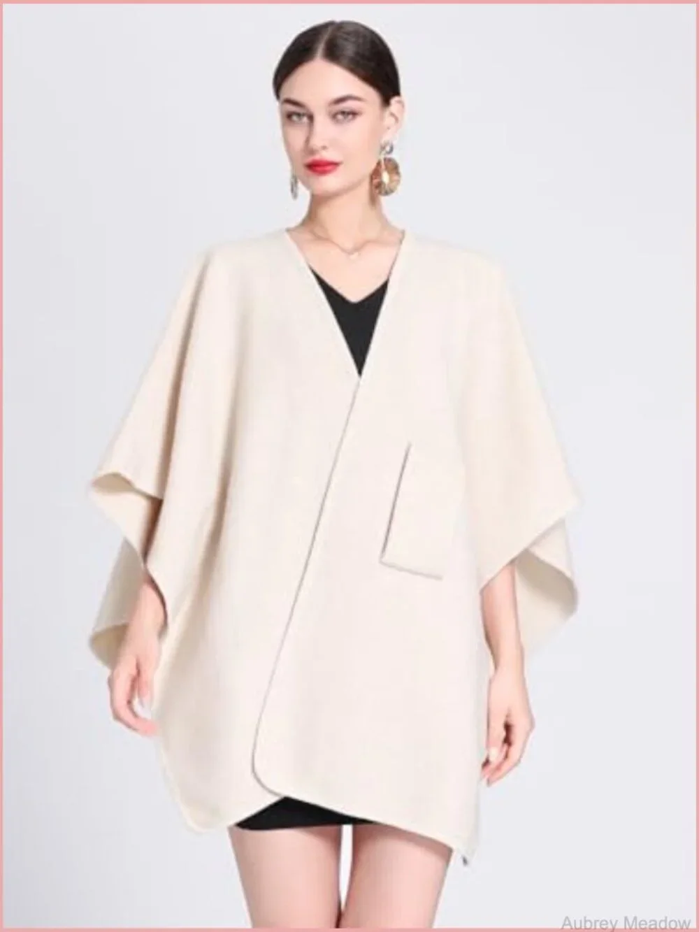 Open Front Cardigan Shawl Knit Wrap Poncho Cape Plus Size Fall Winter